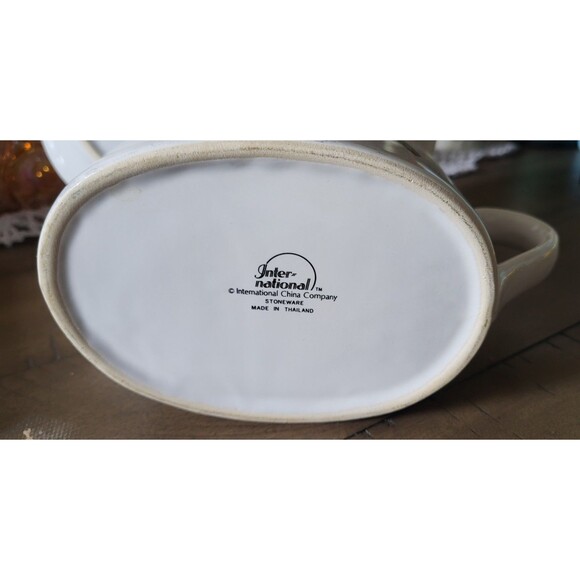 INTERNATIONAL Tableworks TERRACE BLOSSOMS - Gravy Boat with Underplate - Picture 6 of 7